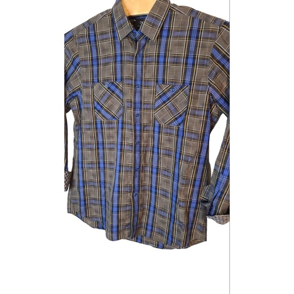 Bugatchi Classic Fit Long‎ Sleeve Button Up Shirt Flip Cuffs Size Large - Picture 1 of 6